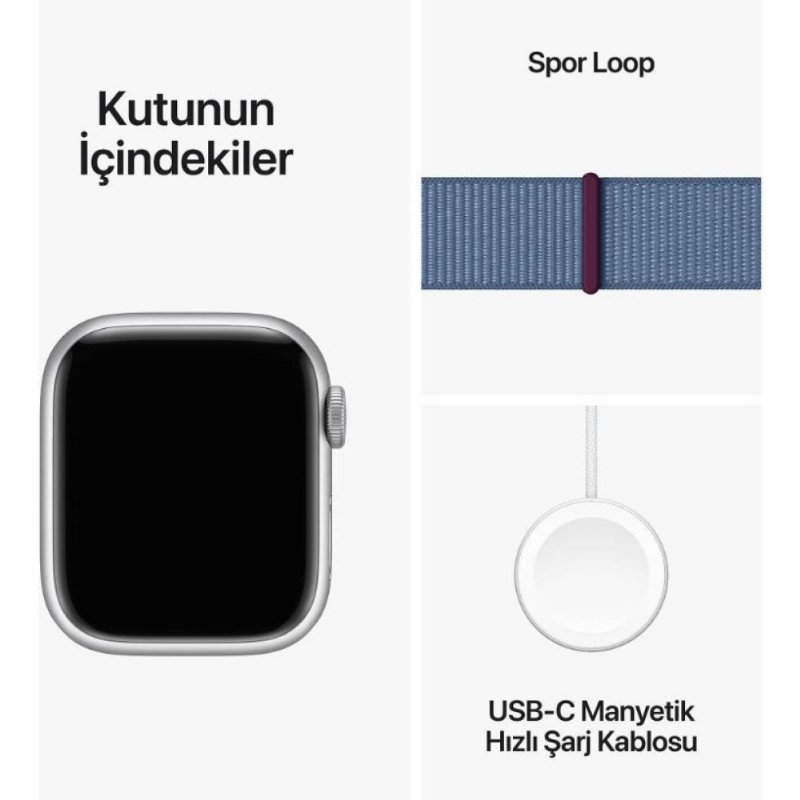 Apple Watch Series 9 GPS + Cellular 41mm Gümüş Rengi Alüminyum Kasa ve Buz Mavisi Spor Loop Kordon Akıllı Saat (Apple Türkiye Garantili) Apple Watch Series 9 GPS + Cellular 41mm Gümüş Rengi Alüminyum Kasa ve Buz Mavisi Spor Loop Kordon Akıllı Saat (Apple Türkiye Garantili)