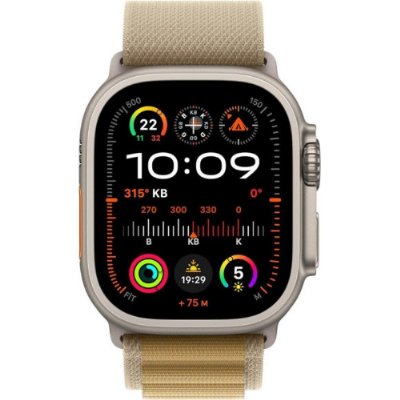 Apple Watch Ultra 2 GPS + Cellular 49mm Natürel Titanyum Kasa ve Klasik Zeytin Yeşili-Alpine Loop Kordon Akıllı Saat Outlet