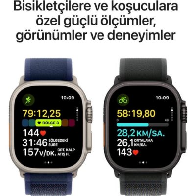 Apple Watch Ultra 2 GPS + Cellular 49mm Natürel Titanyum Kasa ve Klasik Zeytin Yeşili-Alpine Loop Kordon Akıllı Saat Outlet