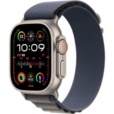 Apple Watch Ultra 2 GPS + Cellular 49mm Natürel Titanyum Kasa ve Mavi-Alpine Loop Kordon Akıllı Saat