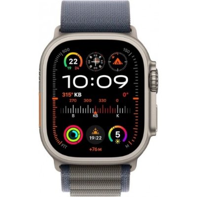Apple Watch Ultra 2 GPS + Cellular 49mm Natürel Titanyum Kasa ve Mavi-Alpine Loop Kordon Akıllı Saat