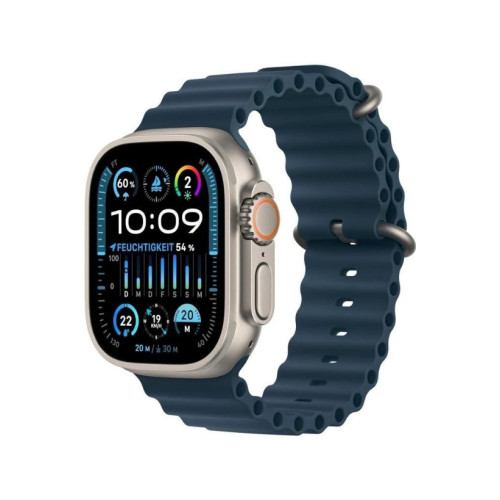 Apple Watch Ultra 2 GPS + Cellular 49mm Natürel Titanyum Kasa ve Mavi-Ocean Kordon Akıllı Saat Teşhir