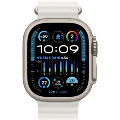 Apple Watch Ultra 2 GPS + Cellular 49mm Titanyum Kasa ve Beyaz-Ocean Kordon Akıllı Saat(İthalatçı Garantili)