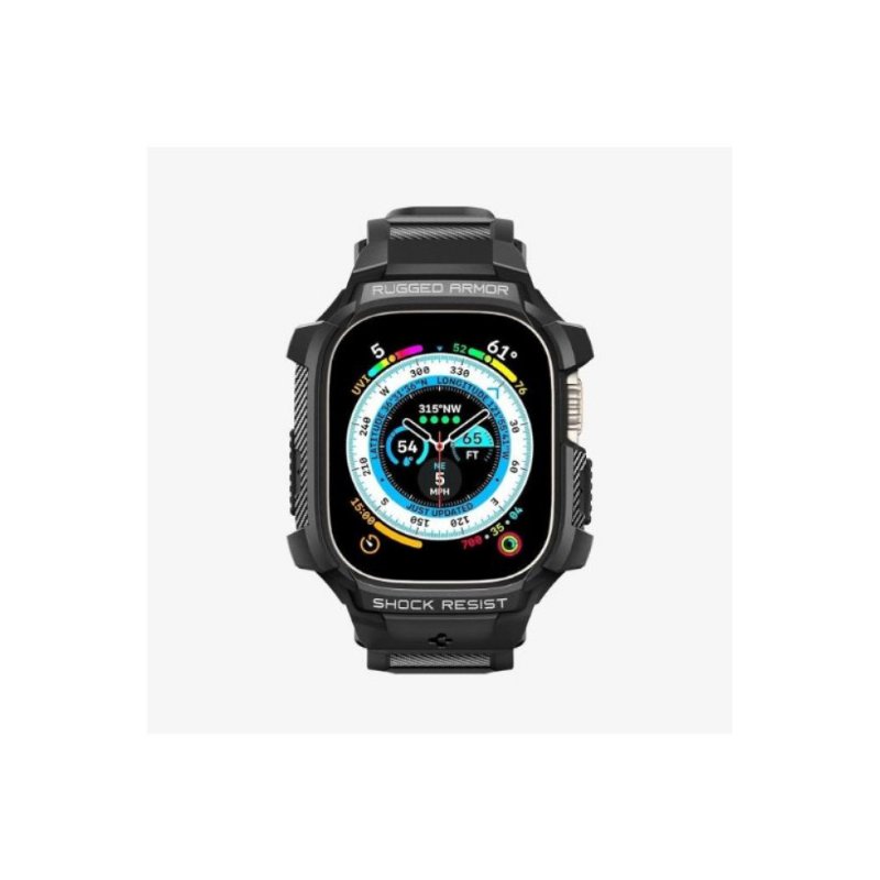 Spigen Apple Watch 49mm (Ultra 2/1) Kılıf & Kordon Kayış Rugged Armor Pro Outlet