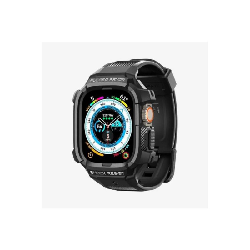 Spigen Apple Watch 49mm (Ultra 2/1) Kılıf & Kordon Kayış Rugged Armor Pro Outlet