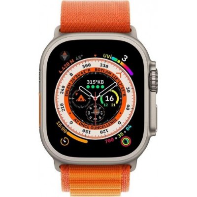 Apple Watch Ultra GPS + Cellular 49mm Titanyum Kasa ve Turuncu-Alpine Akıllı Saat