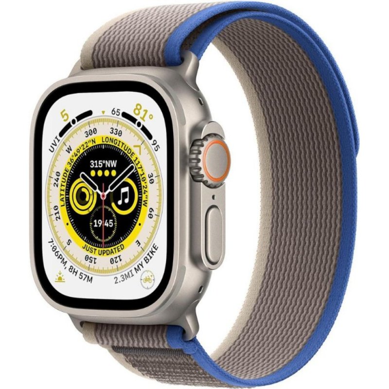 Apple Watch Ultra GPS + Cellular 49mm Titanyum Kasa ve Mavi-Gri-Trail Akıllı Saat Teşhir  
