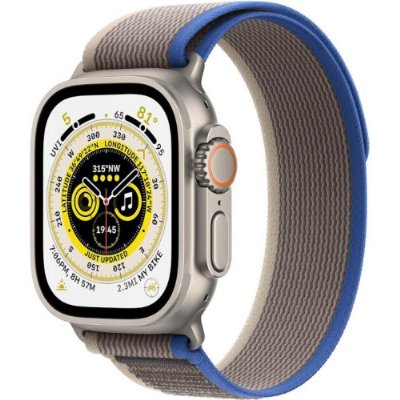 Apple Watch Ultra GPS + Cellular 49mm Titanyum Kasa ve Mavi-Gri-Trail Akıllı Saat Teşhir  