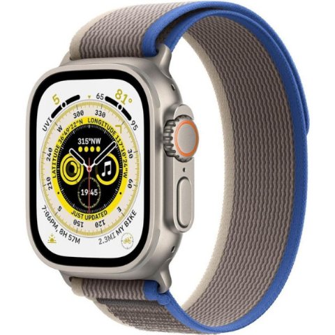 Apple Watch Ultra GPS + Cellular 49mm Titanyum Kasa ve Mavi-Gri-Trail Akıllı Saat Teşhir  