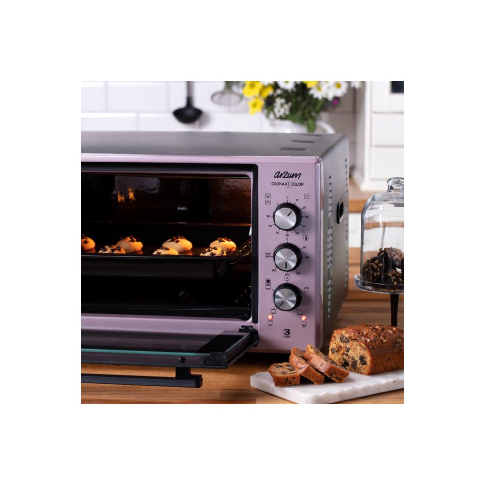 Arzum AR2034 Cookart Color 50 lt Dreamline Çift Camlı Mini Fırın Teşhir