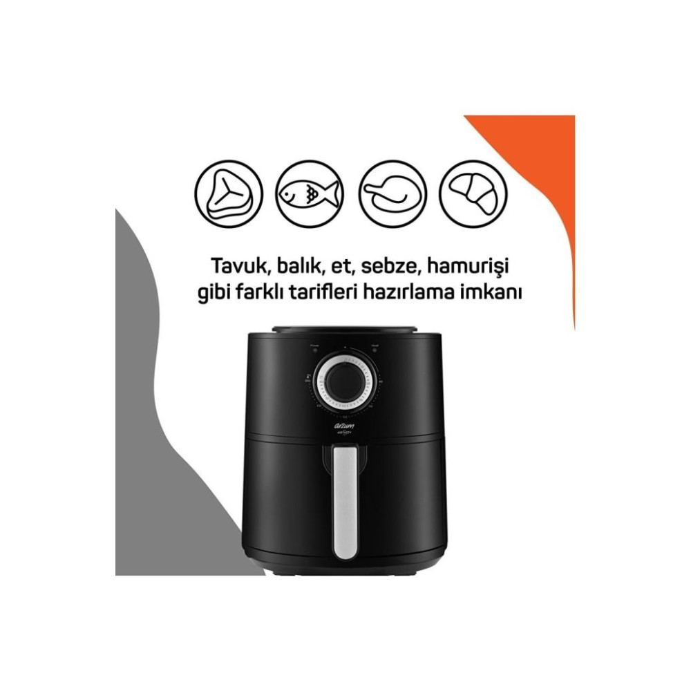 Arzum AR2062-G Airtasty Air Fryer 4 lt Yağsız Gümüş Fritöz Teşhir