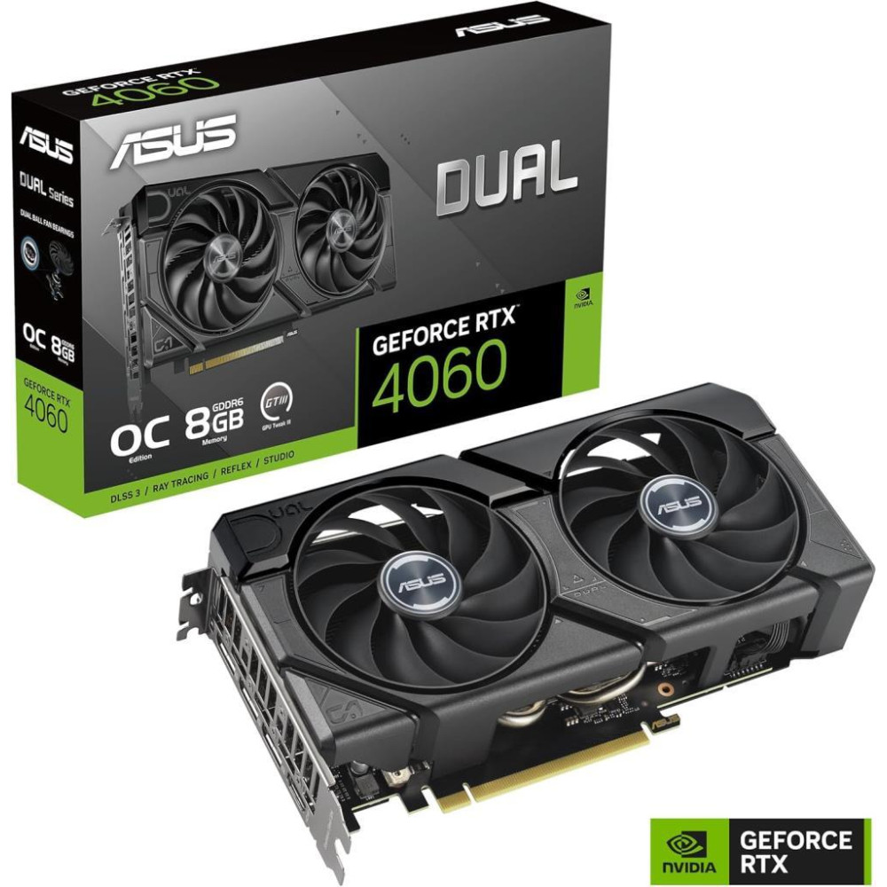 Asus RTX 4060 Dual OC Edition DUAL-RTX4060-O8G 128 Bit GDDR6 8 GB Ekran Kartı Outlet