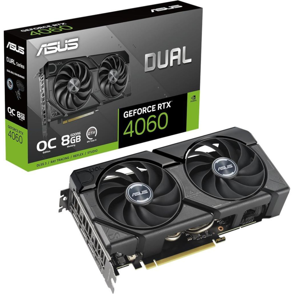 Asus RTX 4060 Dual OC Edition DUAL-RTX4060-O8G 128 Bit GDDR6 8 GB Ekran Kartı Outlet