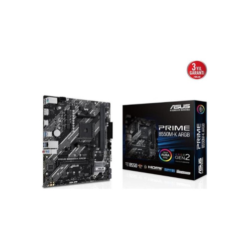 Asus Prime B550M-K ARGB AMD AM4 DDR4 Micro ATX Anakart Outlet