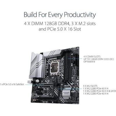 Asus PRIME Z690M-PLUS D4 Intel LGA1700 DDR4 Micro ATX Anakart - OUTLET