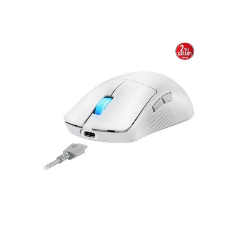 Asus ROG Harpe Ace Mini Beyaz Şarjlı Optik Kablolu/Kablosuz Oyuncu Mouse 