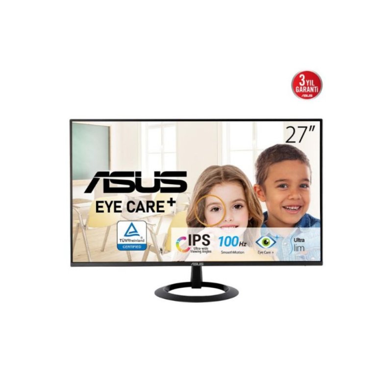 ASUS VZ27EHF 27 inç 1 ms 100 hz IPS Freesync Eyecare Flicker-Free Çerçevesiz FHD Monitör