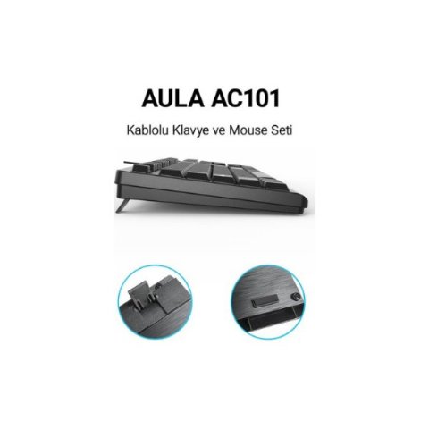 Aula AC101 Kablolu Klavye Mouse Seti - OUTLET