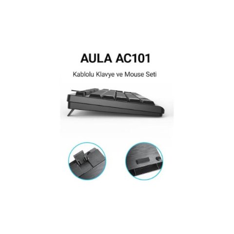 Aula AC101 Kablolu Klavye Mouse Seti - OUTLET