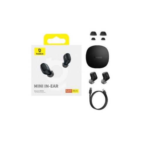 BASEUS Encok WM01 2022 TWS Kulak İçi Bluetooth Kulaklık Siyah