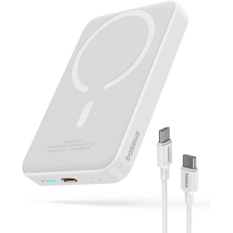 Baseus MgSafe Mini Overseas Edition Beyaz 10000 mAh Hızlı Şarj Kablosuz Powerbank - Teşhir