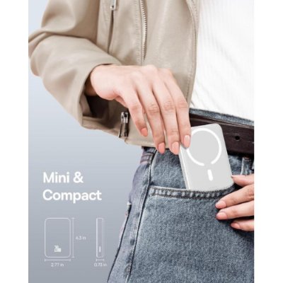 Baseus MgSafe Mini Overseas Edition Beyaz 10000 mAh Hızlı Şarj Kablosuz Powerbank - Teşhir
