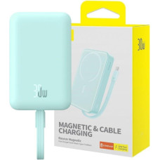 Baseus MgSafe Mini 30 W Mavi 10000 mAh Hızlı Şarj Kablosuz Powerbank Outlet