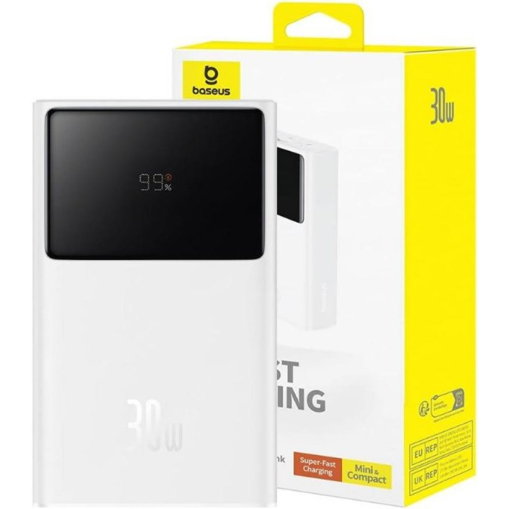 Baseus Star Lord 30 W Beyaz 10000 mAh Hızlı Şarj Powerbank Outlet