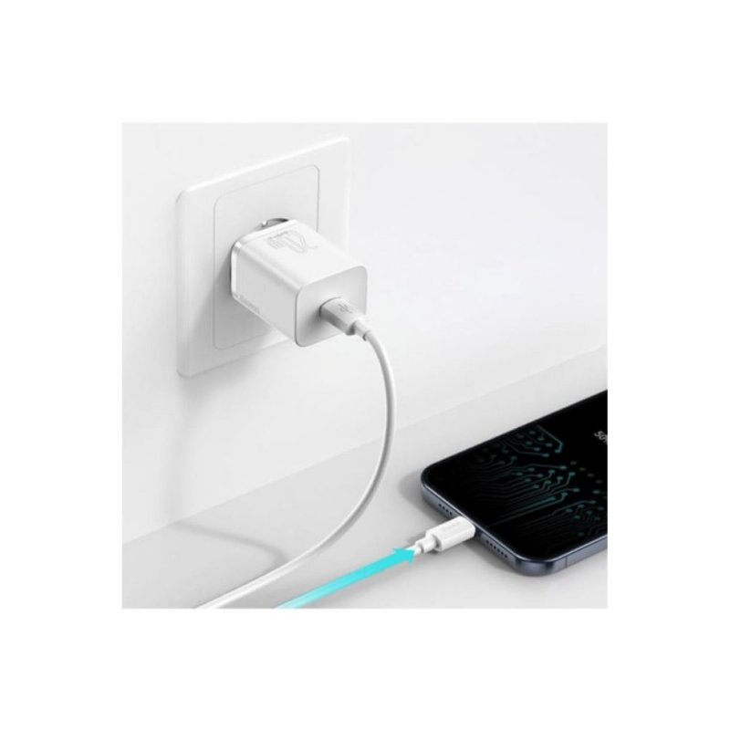 Baseus Super Si 20 W Beyaz Lightning Kablolu Hızlı Şarj Aleti Outlet