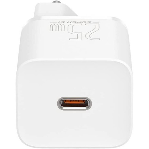 Baseus Super Si Power Delivery 25W USB-C & USB-C Kablo ve Hızlı Şarj Cihazı Seti, Beyaz