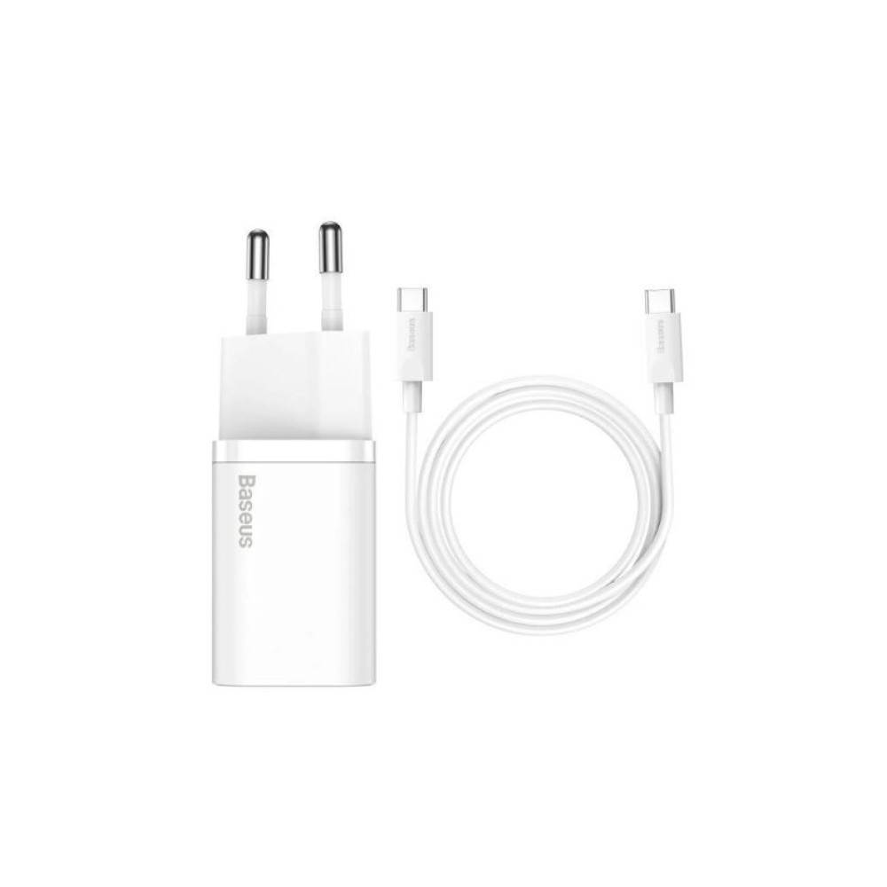 Baseus Super Si PD 25 W Beyaz Type-C Kablolu Hızlı Şarj Aleti Teşhir