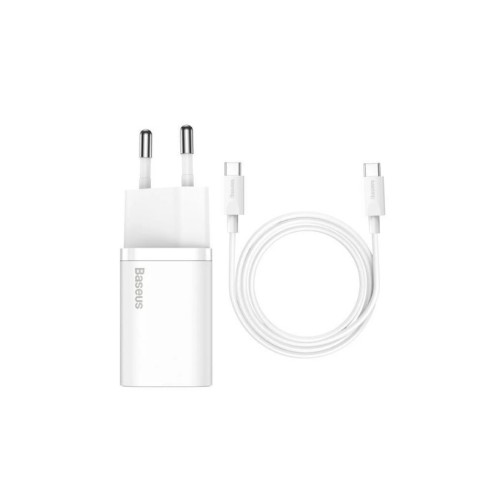 Baseus Super Si PD 25 W Beyaz Type-C Kablolu Hızlı Şarj Aleti Teşhir
