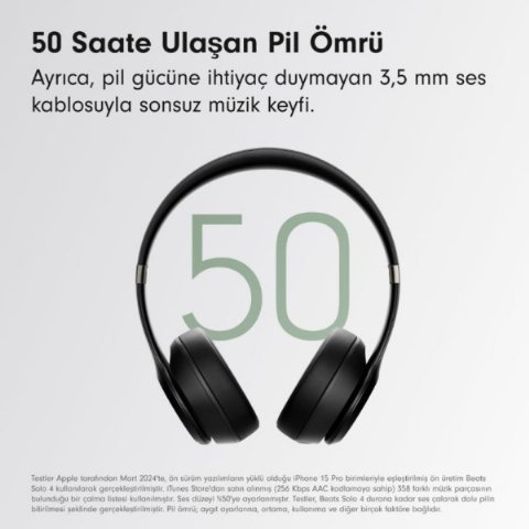 Beats Solo 4 Mat Siyah Kulak Üstü Bluetooth Kulaklık Teşhir