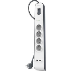 Belkin BSV401VF2M 525 Joule 2 USB'li 4'lü 2 m Akım Korumalı Priz Teşhir