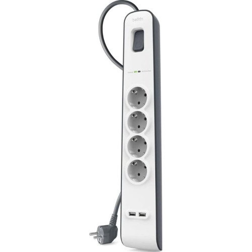 Belkin BSV401VF2M 525 Joule 2 USB'li 4'lü 2 m Akım Korumalı Priz Teşhir