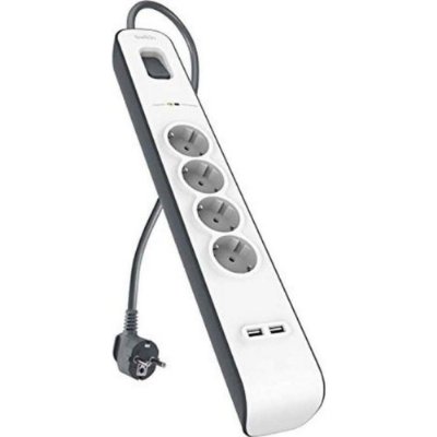 Belkin BSV401VF2M 525 Joule 2 USB'li 4'lü 2 m Akım Korumalı Priz Teşhir