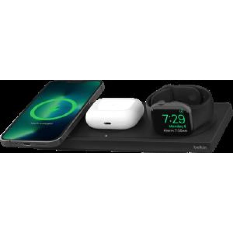 Belkin BC PRO Magsafe 3in1 Kablosuz Şarj Pedi (Apple Watch Series 7, 8, Ultra için Hızlı Şarj) - TESHİR