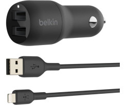 Belkin 24W 2 Port USB Siyah Hızlı Araç Şarj C...