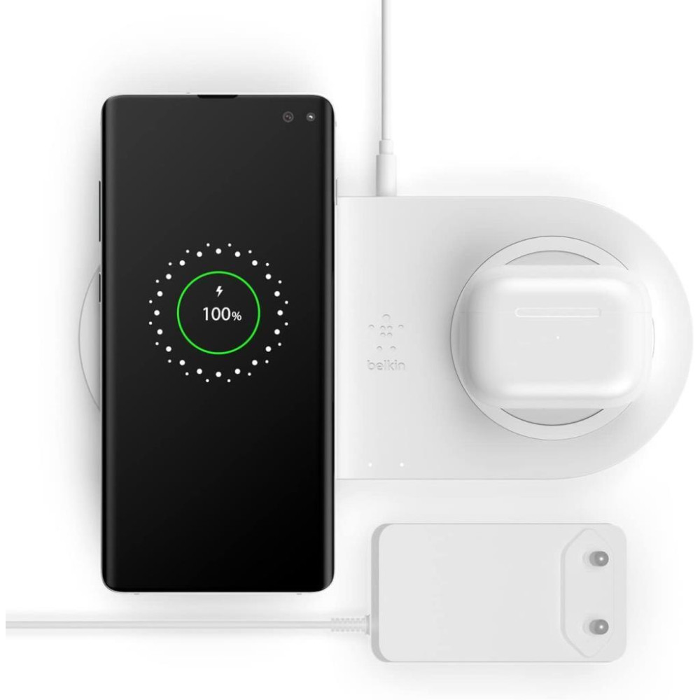 Belkin WIZ002VFWH Dual Beyaz Kablosuz Şarj Aleti Outlet