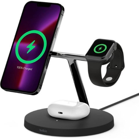 Belkin BoostCharge Pro WIZ009VFBK Siyah 3in1 Kablosuz H...