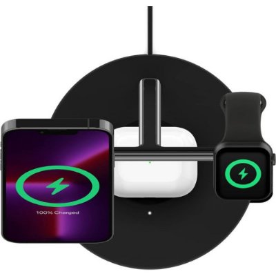 Belkin BoostCharge Pro WIZ009VFBK Siyah 3in1 Kablosuz Hızlı Şarj Aleti Teşhir
