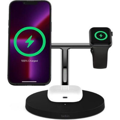 Belkin BoostCharge Pro WIZ009VFBK Siyah 3in1 Kablosuz Hızlı Şarj Aleti Teşhir