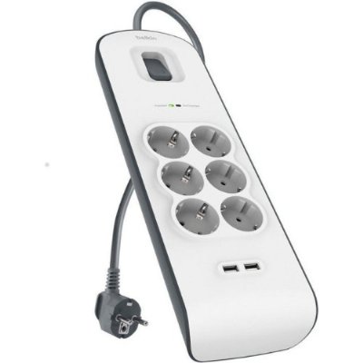 Belkin BSV604VF2M 650 Joule 2 USB'li 6'lı 2 m Akım Korumalı Priz Teşhir