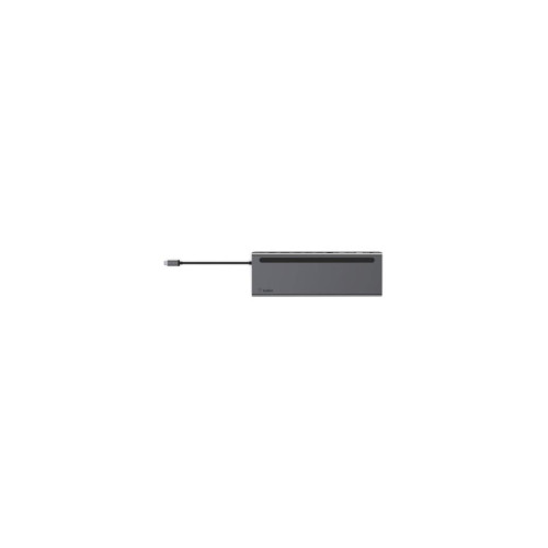 Belkin USB-C Hub, 11'i 1 arada Çoklu Bağlantı Noktalı Adaptör Yuvası, 4K HDMI, DisplayPort, VGA, USB-C ve 100W, Bağlı Cihazdan Şarj Etmek İçin, 3x USB A, Gigabit Ethernet, SD, MicroSD, 3,5 mm Jak Outlet