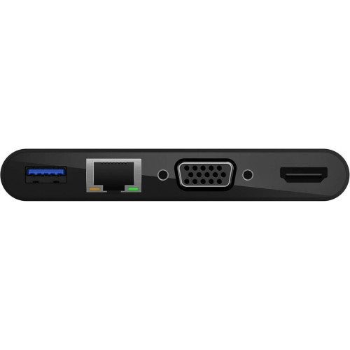 Belkin USB-C Multimedia Adaptörü (VGA, 4K HDMI, USB 3.0, Ethernet Bağlantı Noktalı USB-C Hub) MacBook Pro, iPad Pro, Surface Pro, Chromebook ve daha fazlası için 100 W Doğrudan İletimli Güç Teşhir