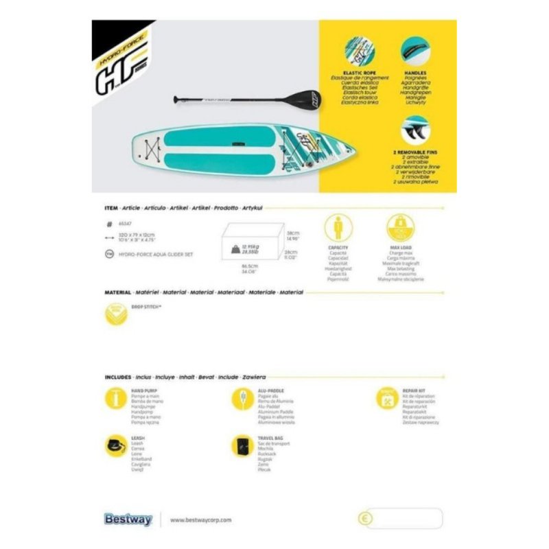 Bestway 65347 Hydro Force Aqua Glider 320 cm Şişme Stand up Paddle Board Teşhir
