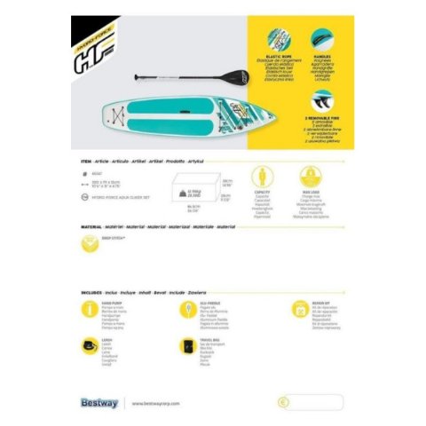 Bestway 65347 Hydro Force Aqua Glider 320 cm Şişme Stand up Paddle Board Teşhir