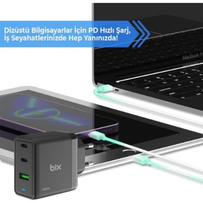 Bix BX65GD 65 W PD Şarj Adaptörü Teşhir