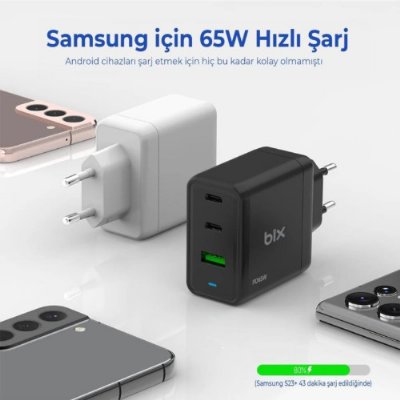 Bix BX65GD 65 W PD Şarj Adaptörü Teşhir