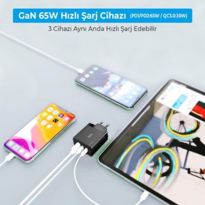Bix BX65GD 65 W PD Şarj Adaptörü Teşhir